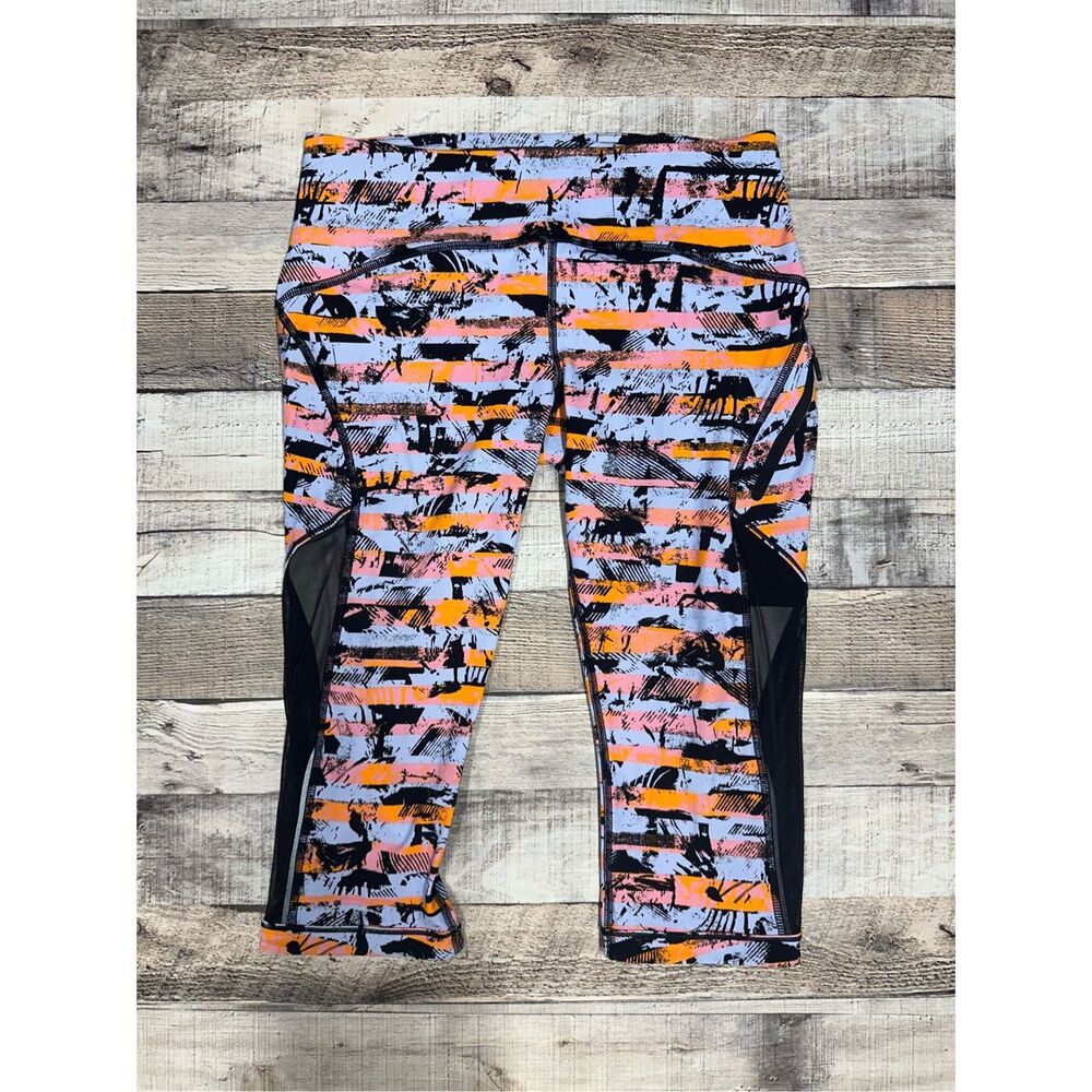 Lululemon Sun Runner Crop *17" Inversion Multi / Black Yoga Pants | Size 6 - Picture 6 of 13
